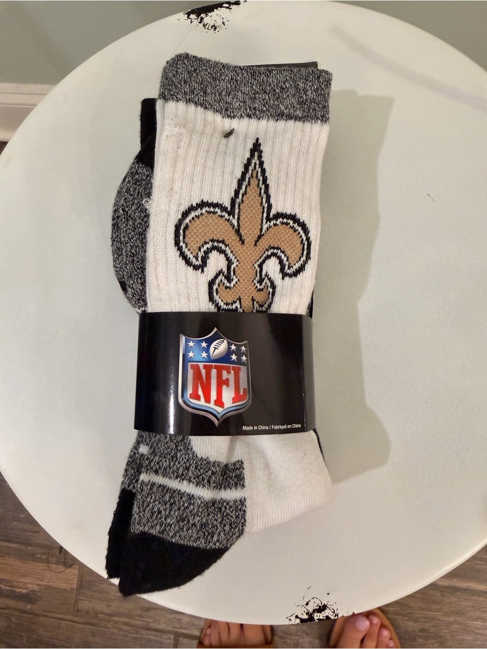 NFL New Orleans Saints Crew Socks - White and Gold